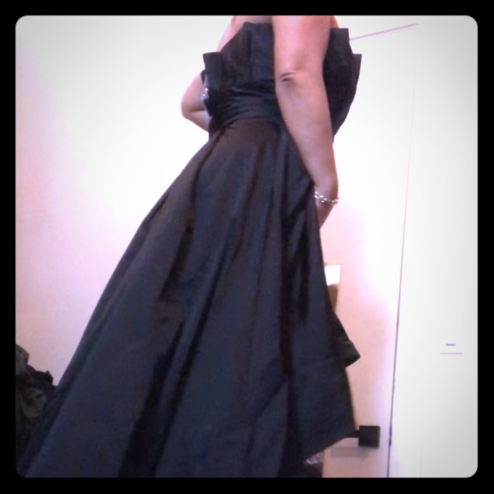 White House black market black satin dress 12